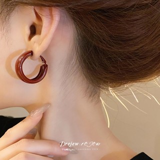 DREJEW Dây Chuyền Giọt Dầu Bạc Sterling 925, Hoa Văn Đỏ Nhỏ, Phong Cách Thanh Lịch
