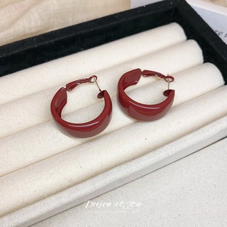 DREJEW Dây Chuyền Giọt Dầu Bạc Sterling 925, Hoa Văn Đỏ Nhỏ, Phong Cách Thanh Lịch