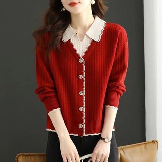 Phụ Nữ Dệt Kim Áo Len Rời Cổ Áo Polo Phiên Bản Hàn Quốc Đi Lại Đơn Giản Phong Cách Mới Thu Đông Áo Chui Đầu Top 2025