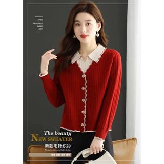 Phụ Nữ Dệt Kim Áo Len Rời Cổ Áo Polo Phiên Bản Hàn Quốc Đi Lại Đơn Giản Phong Cách Mới Thu Đông Áo Chui Đầu Top 2025
