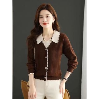 Phụ Nữ Dệt Kim Áo Len Rời Cổ Áo Polo Phiên Bản Hàn Quốc Đi Lại Đơn Giản Phong Cách Mới Thu Đông Áo Chui Đầu Top 2025