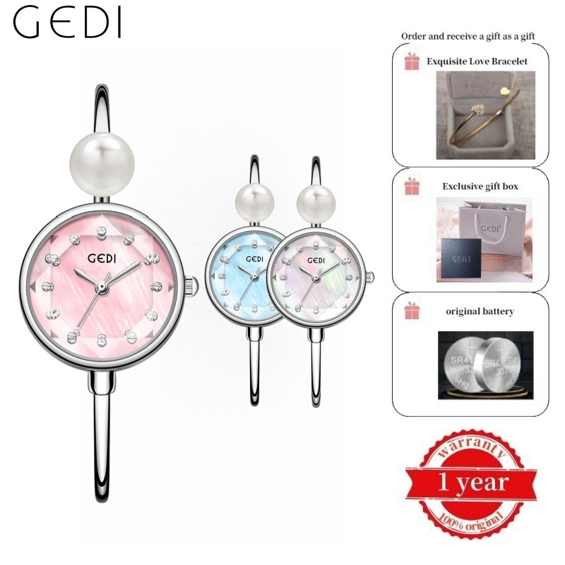 Đồng hồ đeo tay thời trang GEDI, Đồng hồ nữ chống nước 62040 Hộp quà tặng miễn phí