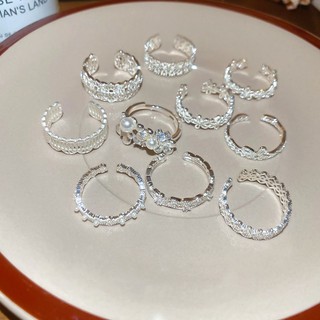 DREJEW Zircon Hoa Nơ Rỗng Nhẫn Thời Trang Thanh Lịch Tính Khí Nhẫn