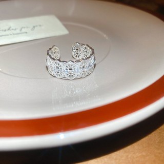DREJEW Zircon Hoa Nơ Rỗng Nhẫn Thời Trang Thanh Lịch Tính Khí Nhẫn