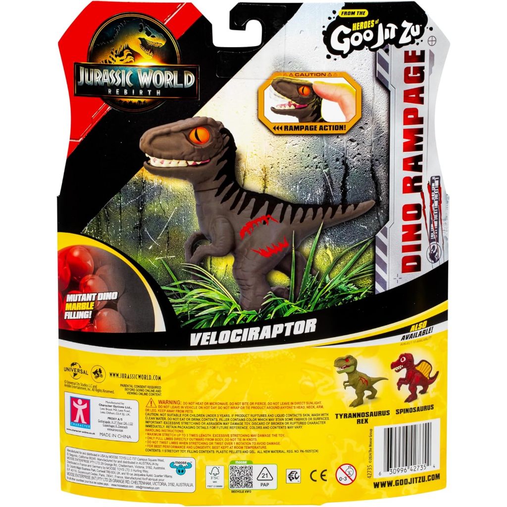Goo Jit Zu Jurassic World Rebirth Dino Rampage Velociraptor Nhân vật hành động