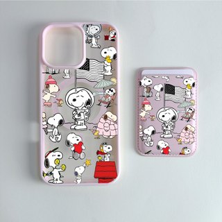 Ốp bảo vệ ví ba màu họa tiết chó Snoopy phi hành gia cho iPhone 11 pro max 12 13 Pro 15 pro max 14 pro max 14 pro 16 pro max 16 plus 17 17 pro 17 pro max cặp đôi