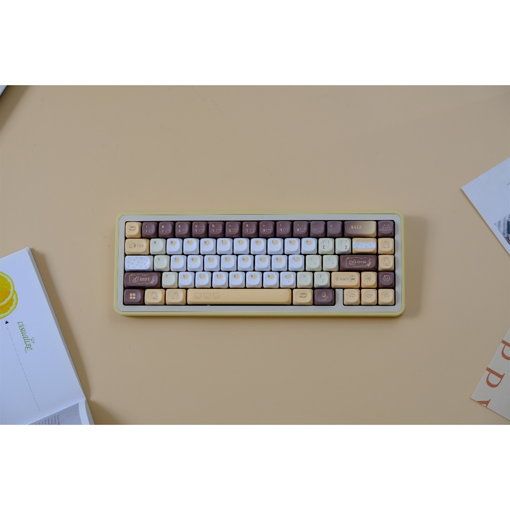 Mango Latte Keycaps 126 phím PBT Keycap MOA Profile DYE-SUB Wooting cho ...