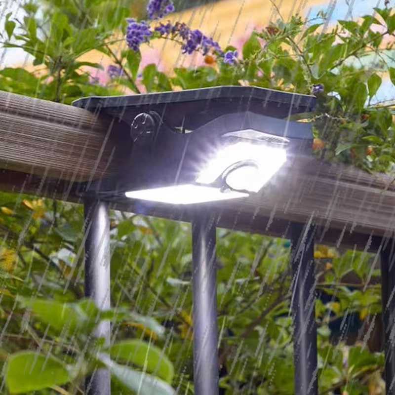 Đèn năng lượng mặt trời ECILY, Đèn kẹp loại chia, Đèn chiếu sáng chống nước, Đèn LED, Đèn cảm biến chuyển động năng lượng mặt trời, 120° Phát hiện Đèn phạm vi 8M, Đèn LED ngoài trời chống nước, để bảo vệ ngoài trời