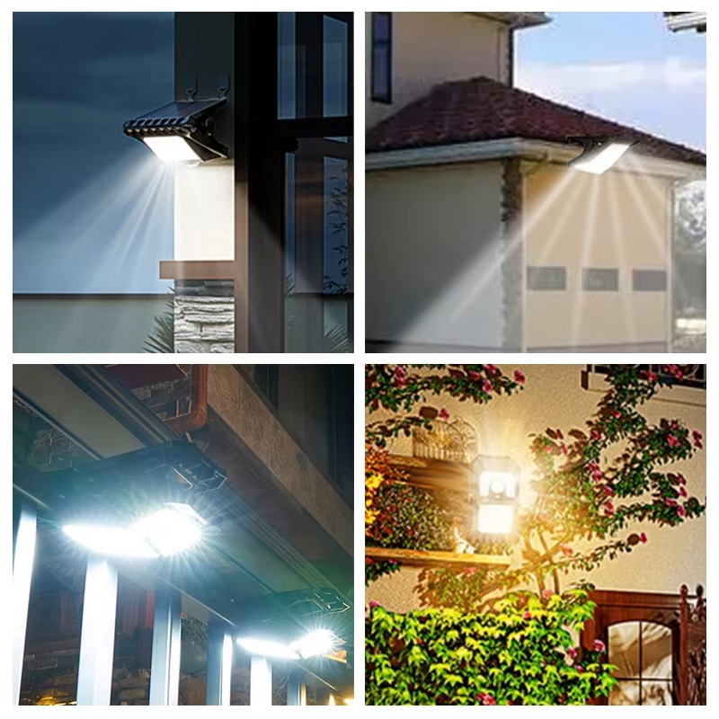 Đèn năng lượng mặt trời ECILY, Đèn kẹp loại chia, Đèn chiếu sáng chống nước, Đèn LED, Đèn cảm biến chuyển động năng lượng mặt trời, 120° Phát hiện Đèn phạm vi 8M, Đèn LED ngoài trời chống nước, để bảo vệ ngoài trời