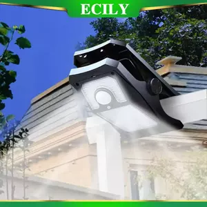 Đèn năng lượng mặt trời ECILY, Đèn kẹp loại chia, Đèn chiếu sáng chống nước, Đèn LED, Đèn cảm biến chuyển động năng lượng mặt trời, 120° Phát hiện Đèn phạm vi 8M, Đèn LED ngoài trời chống nước, để bảo vệ ngoài trời