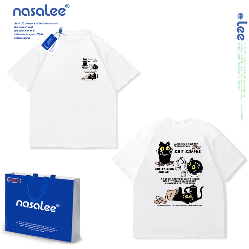 NASA Pure Cotton Tay Ngắn 2025 Phong Cách Mới Trẻ Em Tay Ngắn Mềm Mại Thoải Mái Thời Trang Mèo Con Dễ Thương