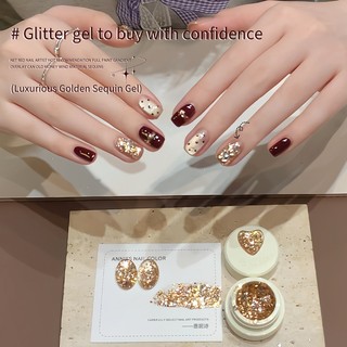 ANNIES Golden Sequin Nail Polish Gel Champagne Diamond 5ml