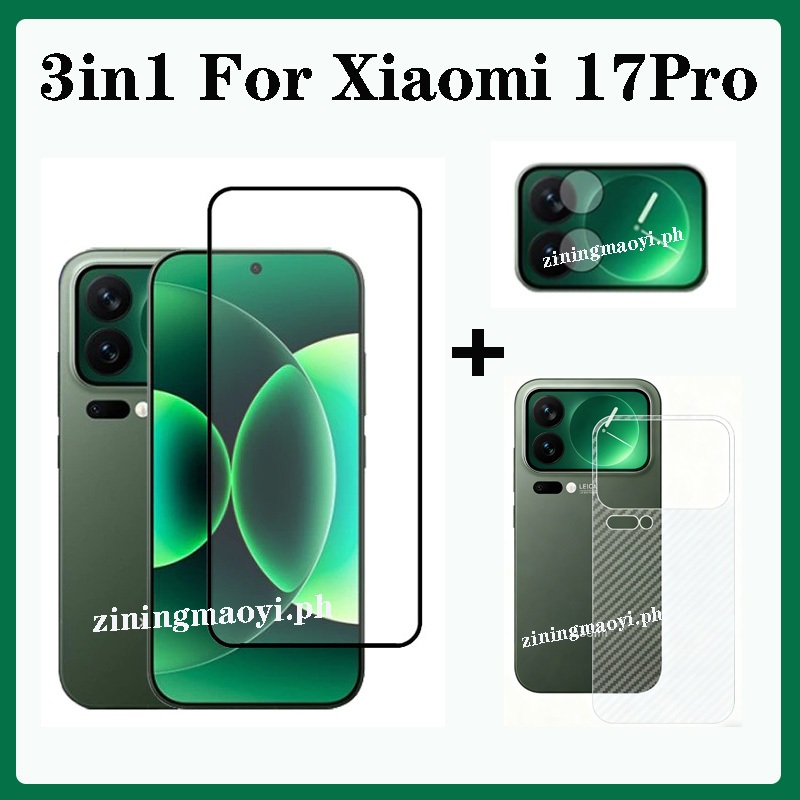 4in1Soft Silicone Trong Suốt Dành Cho XIAOMI 17 Pro Max Túi Khí Chống Sốc Trong Suốt, Vân Tay Mở Khóa Phim Cường Lực Và Ống Kính Và Mặt Sau Cho XIAOMI 17 17 17Pro Max Cản