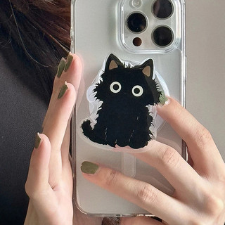 Giá đỡ từ tính họa tiết mèo đen dễ thương Giá đỡ điện thoại Griptok cho iPhone Tương thích với Pad Magsafe Smart Tok