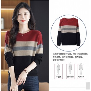 Áo Len Cổ Tròn Nữ Phong Cách Mới 2025 Xuân Thu Đông Rời Đi Làm Đơn Giản Áo Chui Đầu Top