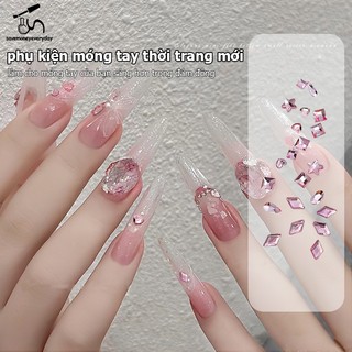 [savemoneyeveryday] 50 Chiếc Kim Cương Flatback Lấp Lánh Nhiều Hình Dạng Móng Tay Nghệ Thuật Kim Cương Giả Trang Trí Quyến Rũ Làm Móng Tay [vn]