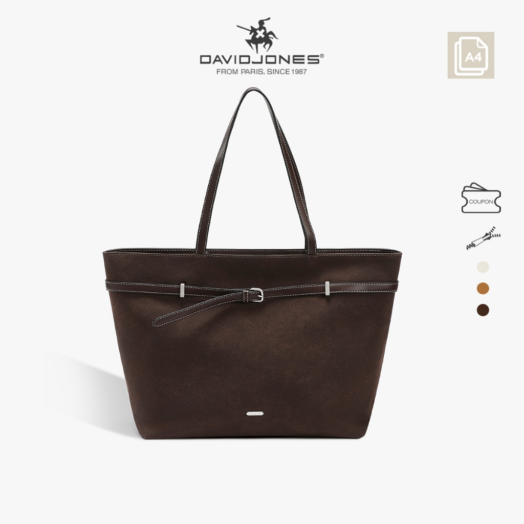 David Jones Paris Capucine 2025 / 2026 Thu Đông Nữ Da Lộn Giả Túi Đeo Vai Size 33