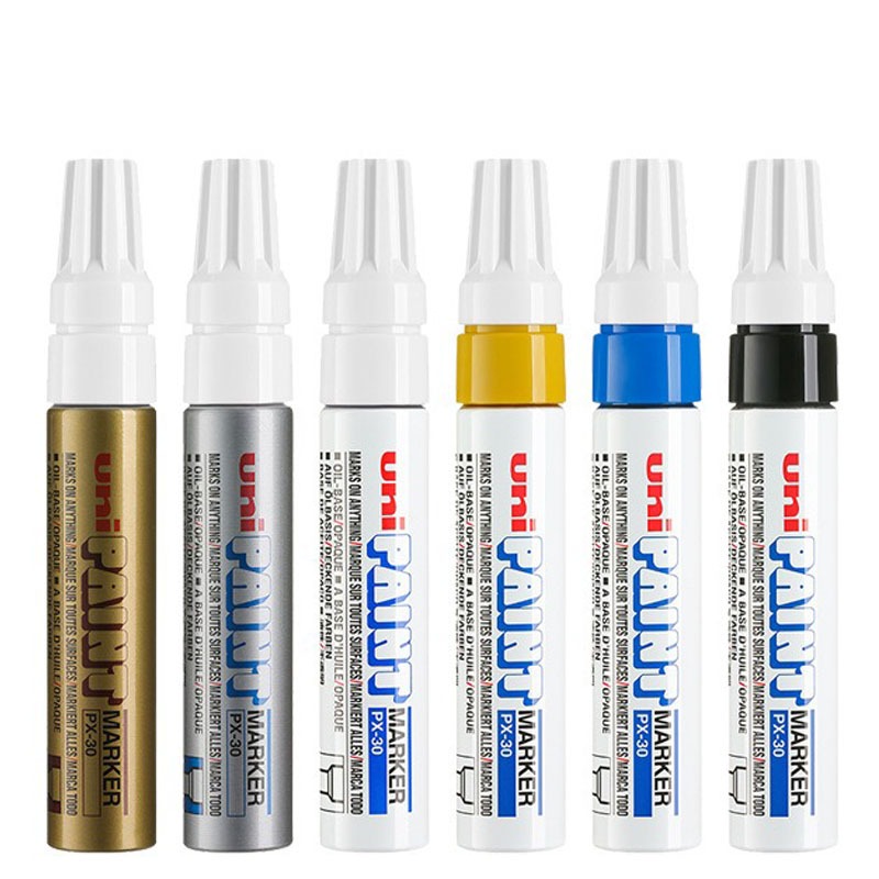 1 Cái UNI PX-30 Bút Sơn Dầu Bút Đánh Dấu Thường Trực Plumones Rotuladores 4-8.5MM Bút Đánh Dấu Đa Bề Mặt Trang Trí Xe Hơi Graffiti