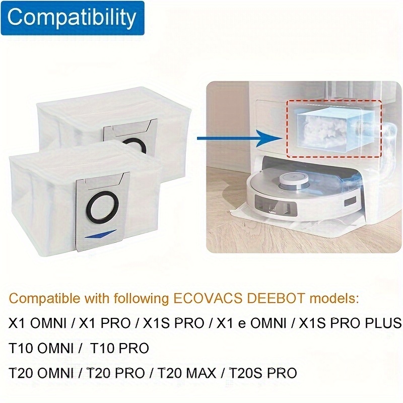 Dành cho ECOVACS DEEBOT X1 omni turbo T20 Pro / T20 Pro + T10 Yeedi Floor 3 3 + Bộ phận thay thế túi đựng bụi