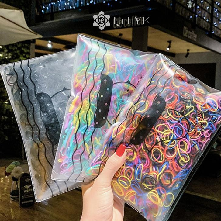 Qrhyk 1000 Chiếc Dây Cao Su Dùng Một Lần Dây Buộc Tóc Co Giãn Nhẫn Ban Nhạc Trẻ Em Bé Gái Đuôi Ngựa Mới