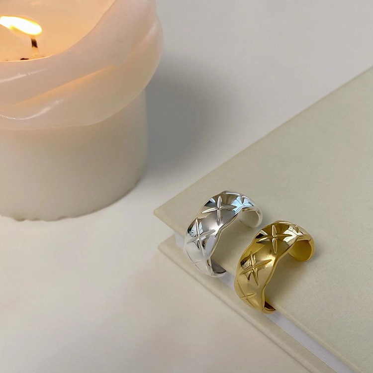 Nhẫn caro mạ điện phong cách Hàn Quốc, thời trang và cao cấp