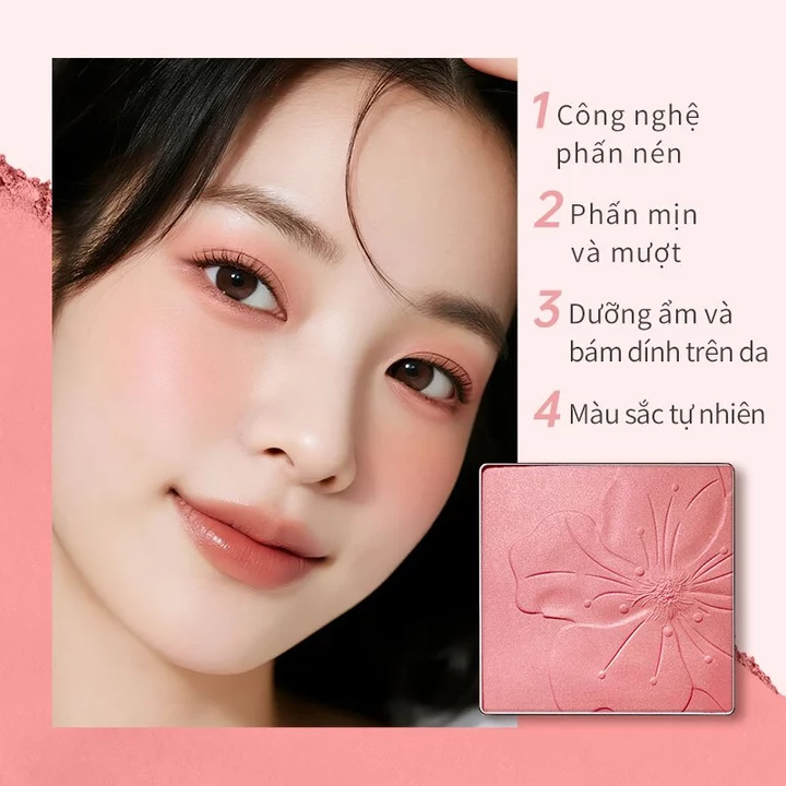 Phấn má hồng CATKIN 10g (Phấn má hồng mặt, Màu sắc tự nhiên, lâu trôi, Phấn má hồng Highlight 2 trong 1)