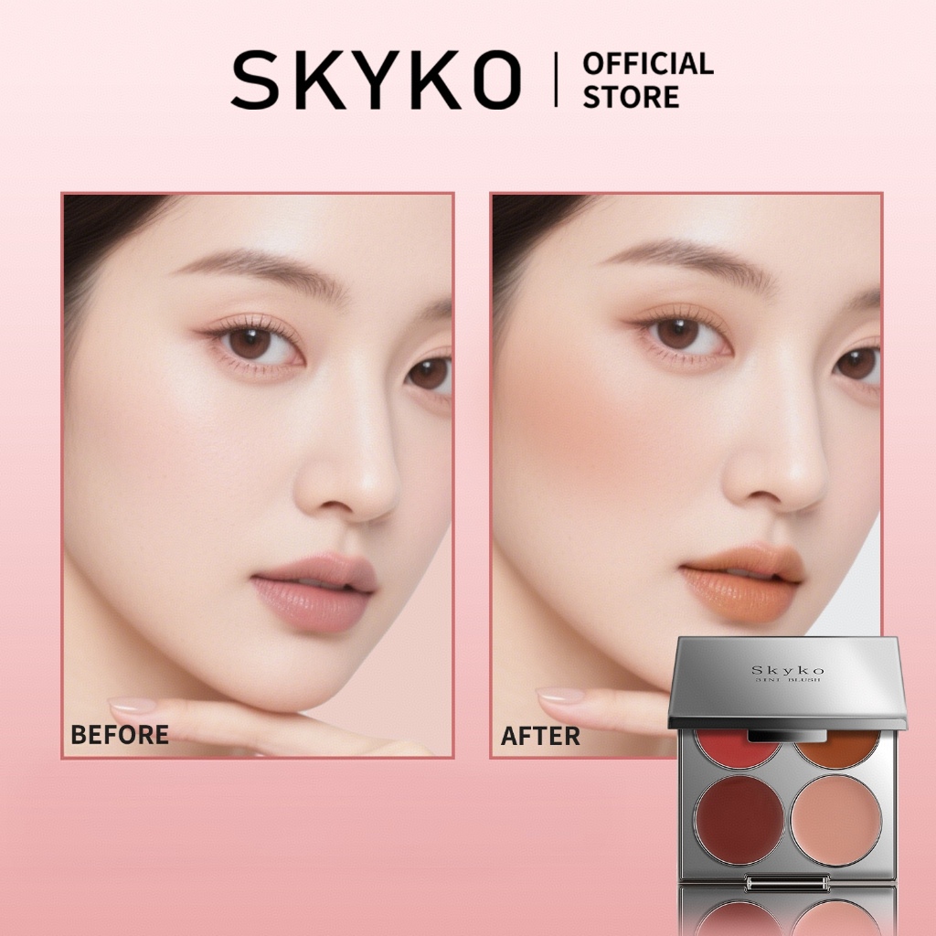 Kem má hồng SKYKO 4 TRONG 1 Màu sắc cao Muti-use Cho Cheek & Môi & Mắt