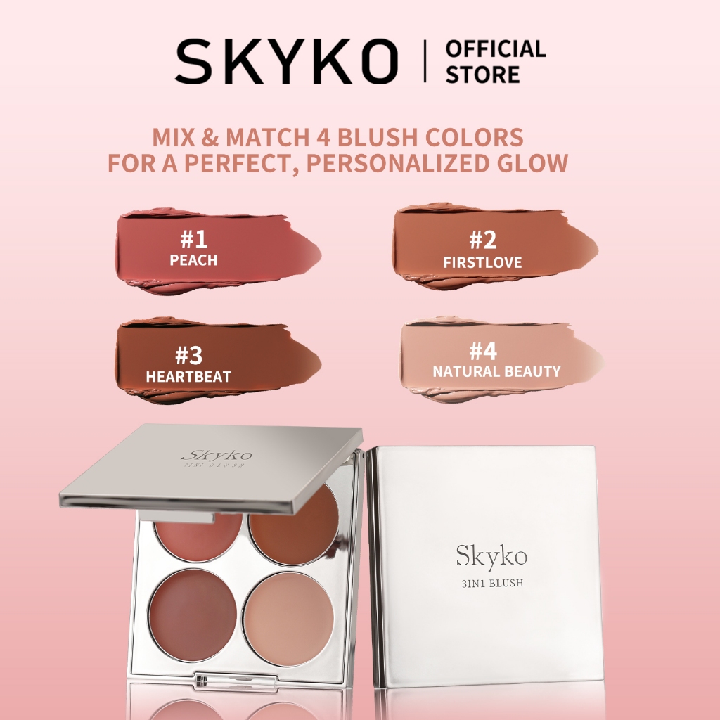 Kem má hồng SKYKO 4 TRONG 1 Màu sắc cao Muti-use Cho Cheek & Môi & Mắt