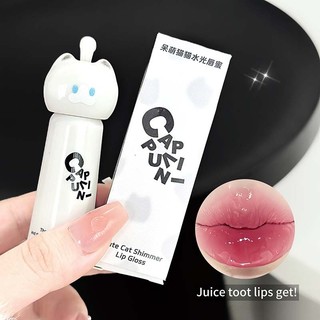 Son Kem Bóng AURA x Cappuvini | Thiết Kế Mèo Dễ Thương • Bóng Nước Sáng Da • Môi Trái Tim • #B-CY36