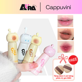 Son Kem Bóng AURA x Cappuvini | Thiết Kế Mèo Dễ Thương • Bóng Nước Sáng Da • Môi Trái Tim • #B-CY36