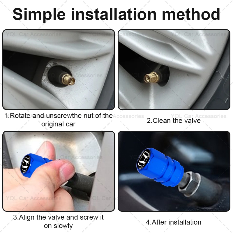 4 Thời Trang Lốp Xe Hơi Chống Bụi Nắp Lớp Lục Giác Bánh Xe Ô Tô Lốp Dành Cho Xe Honda TYPER Civic XR-V HR-V
