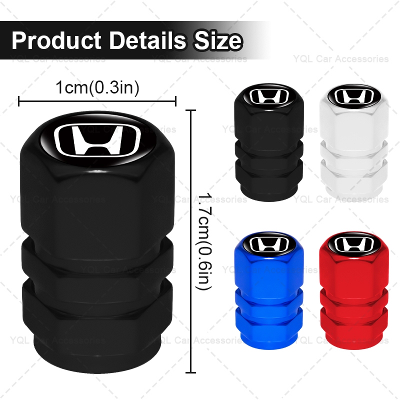 4 Thời Trang Lốp Xe Hơi Chống Bụi Nắp Lớp Lục Giác Bánh Xe Ô Tô Lốp Dành Cho Xe Honda TYPER Civic XR-V HR-V