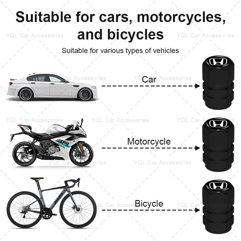 4 Thời Trang Lốp Xe Hơi Chống Bụi Nắp Lớp Lục Giác Bánh Xe Ô Tô Lốp Dành Cho Xe Honda TYPER Civic XR-V HR-V