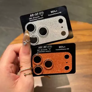 Màu sắc cầu vồng màu cam lấp lánh chấm ống kính phim thích hợp cho iPhone 17 Pro Max 16 15 14 Pro Max nhãn dán bảo vệ ống kính iPhone 15 camera sau phim 14 bóng