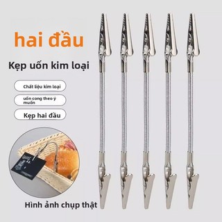 Kẹp cá sấu bằng thép không gỉ 304, giá đỡ cuộn muỗi, kẹp cá sấu hai đầu, kẹp nhãn, kẹp ghi nhớ