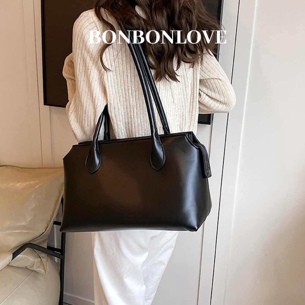 BONLOVE Nữ Thời Trang Hàn Quốc Thanh Lịch Túi Xách Da Đeo Vai Dung Tích Lớn Túi tote Nữ Đi Làm Cửa Hàng Chính Thức