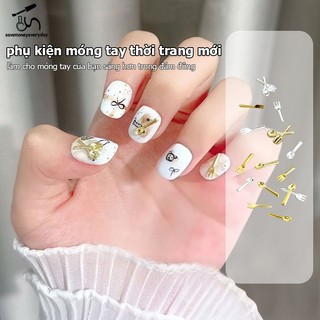 [savemoneyeveryday] 6 Lưới / Hộp Mix Vàng Bạc Nĩa Thìa Bộ Đồ Ăn Hợp Kim Móng Tay Nghệ Thuật Kim Cương Giả Trang Trí Làm Móng Tay Chữa Bùa Phụ Kiện [vn]