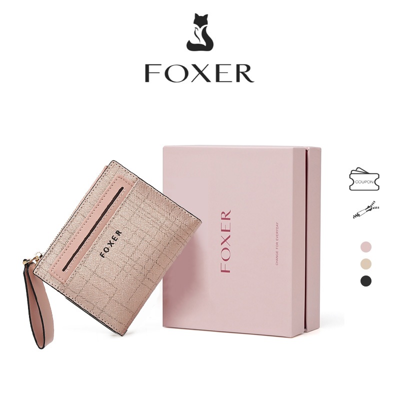 FOXER Ví Da Thật Dành Cho Nữ Thiết Kế Thời Trang Và Đơn Giản Ví Đựng Tiền Xu Ví Đựng Thẻ