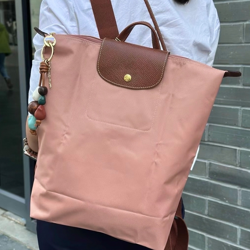 War Horse Trà mới Màu hồng Túi đeo vai đơn nữ Túi Tote Nylon