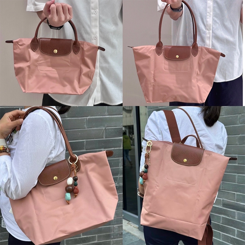 War Horse Trà mới Màu hồng Túi đeo vai đơn nữ Túi Tote Nylon