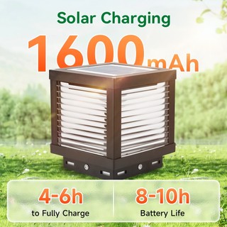 Đèn trụ năng lượng mặt trời ngoài trời chống nước 4 màu với cổng điều khiển từ xa Đèn bài công suất kép cho đèn sân vườn Deco