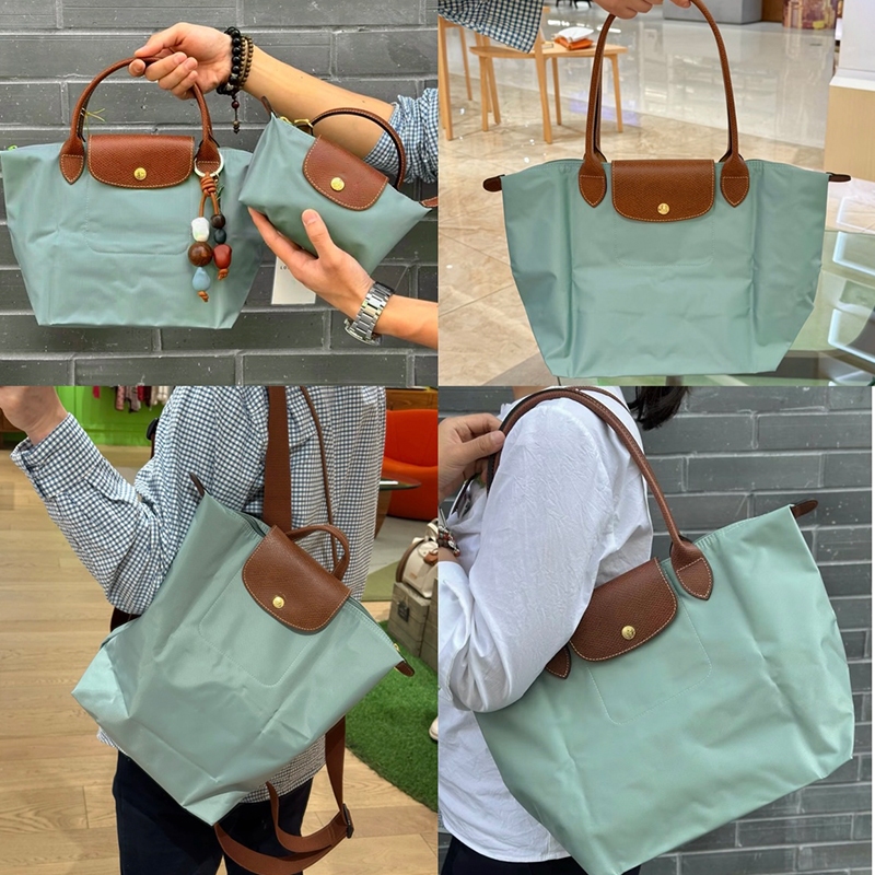 War Horse Túi đeo vai đơn màu mới dành cho nữ Túi Tote Nylon Celadon