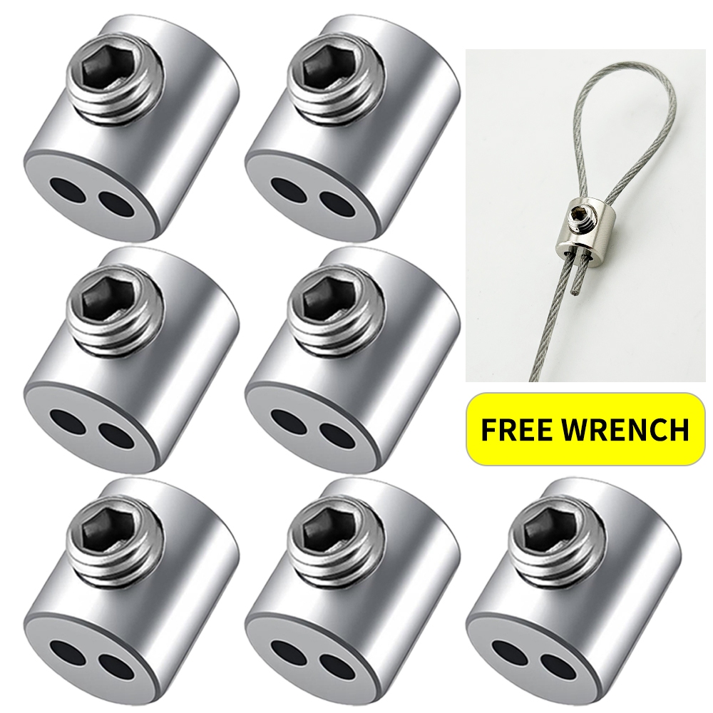5-20 Chiếc 1-2 Mm Dây Thép Kẹp Có Thể Điều Chỉnh Treo Dây Kẹp Đôi Lỗ Chủ Đề Locker Cáp Sửa Khóa Phụ Kiện