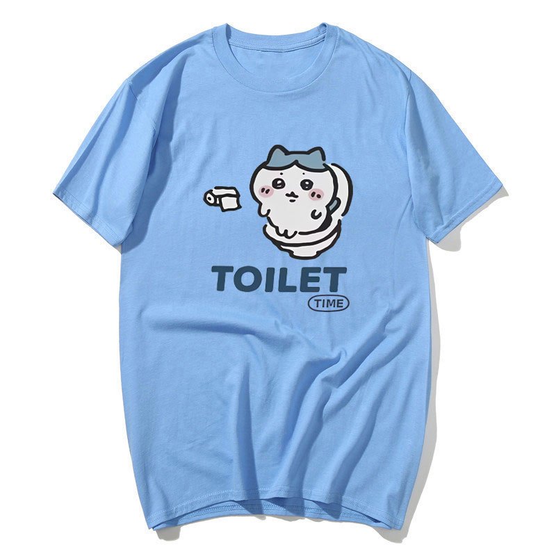 HACHIWARE Áo Thun Cotton Tee Tay Ngắn Cổ Tròn Cho Nam - Thiết Kế Vệ Sinh Bô Chiikawa Usagi và Meme Tuyệt Vời