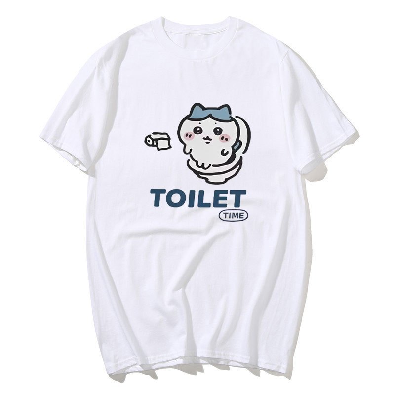 HACHIWARE Áo Thun Cotton Tee Tay Ngắn Cổ Tròn Cho Nam - Thiết Kế Vệ Sinh Bô Chiikawa Usagi và Meme Tuyệt Vời