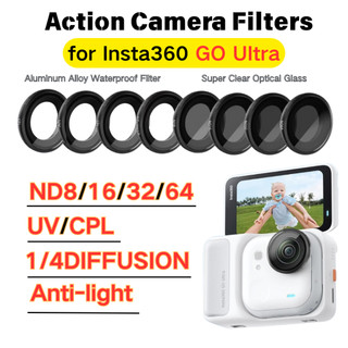 Dành Cho Insta360 GO Ultra Siêu Quang Kính Lọc ND Lọc CPL Phân Cực Lọc Màu Đen Mềm Lọc Chống Mạnh UV Lọc Chống Thấm Nước Floter Phụ Kiện Camera