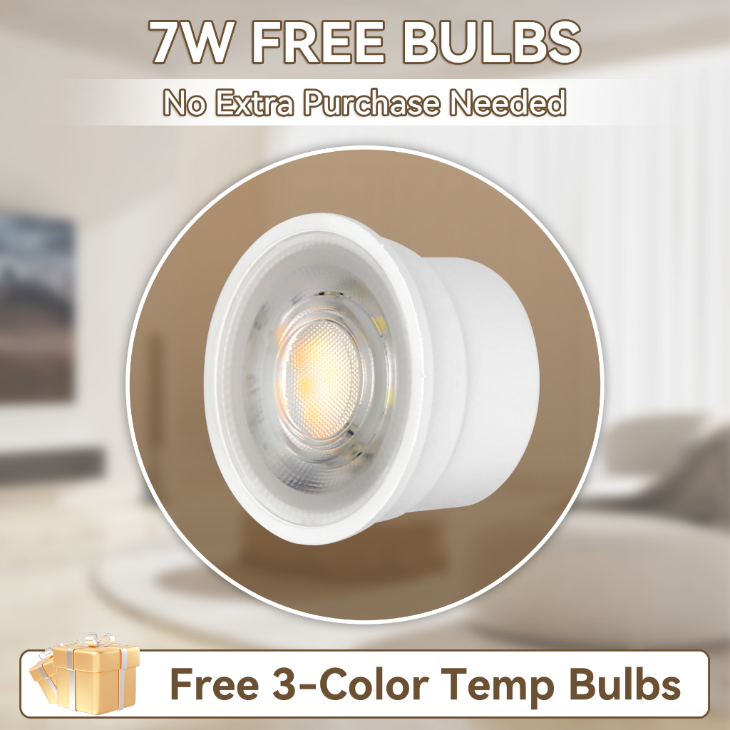 Đèn LED Downlight Tricolor Trần Đèn Có Thể Thay Thế Bóng Đèn Pin Có Thể Điều Chỉnh Góc Bề Mặt Đèn Downlight Cho Phòng Khách Phòng Ngủ Đèn Trang Trí Nhà