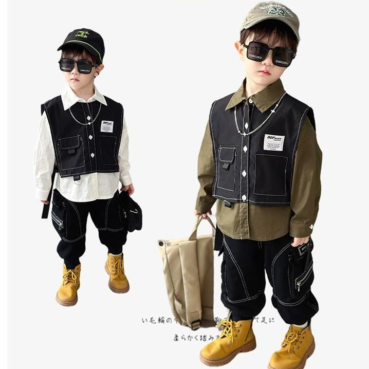 Bé Trai Mùa Thu Phù Hợp Với Bé Denim Vest Hai Mảnh Phiên Bản Hàn Quốc Trẻ Em Phong Cách Hàn Quốc Thời Trang Trẻ Em Quần Áo Trẻ Em Đẹp Trai Hợp Thời Trang