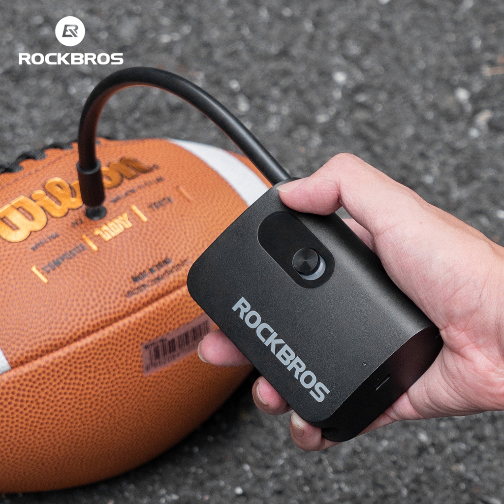 Máy Bơm Hơi ROCKBROS 70PSI AV/FV Type-C Di Động, Dùng Cho Xe Đạp, Xe Máy, Bóng