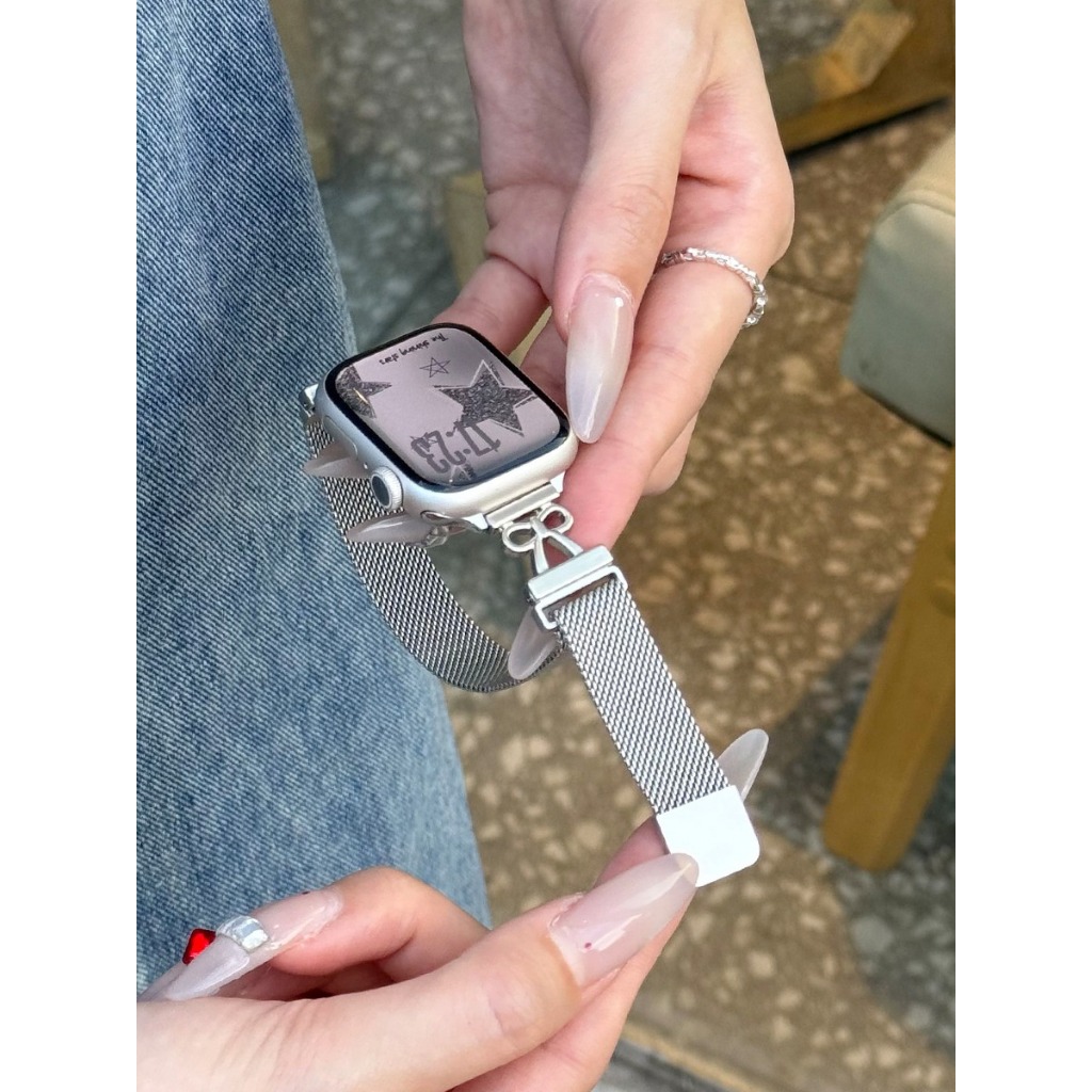 Dây đeo chống nước bằng thép không gỉ Milan hình trái tim dành cho Apple Watch S11 SE3 Ultra3 S10 S9 S8 SE S7 S6 Ultra 49mm 46mm 40mm 44mm 41mm 45mm Iwatch Band